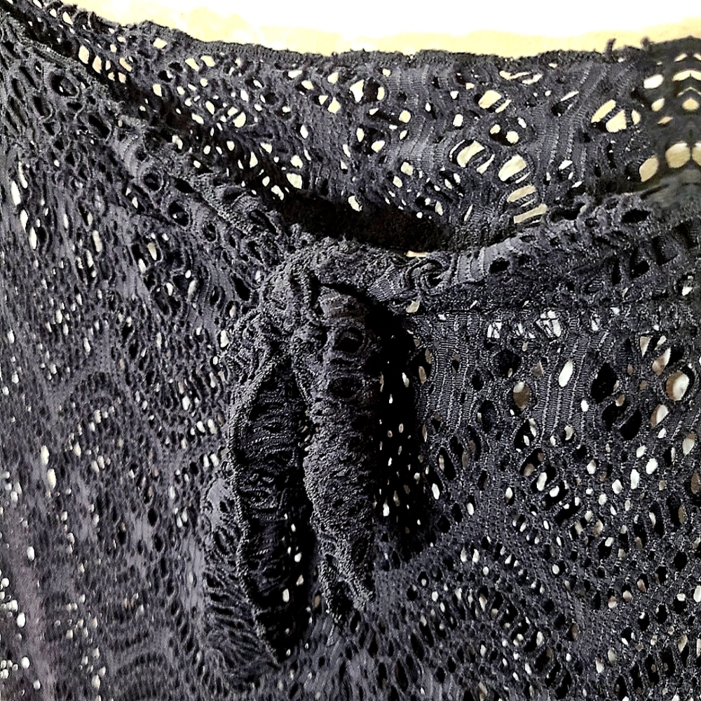 Becca Black Amore Lace Swim Cover-Up Palazzo Pants Sz S/M - Picture 5 of 10